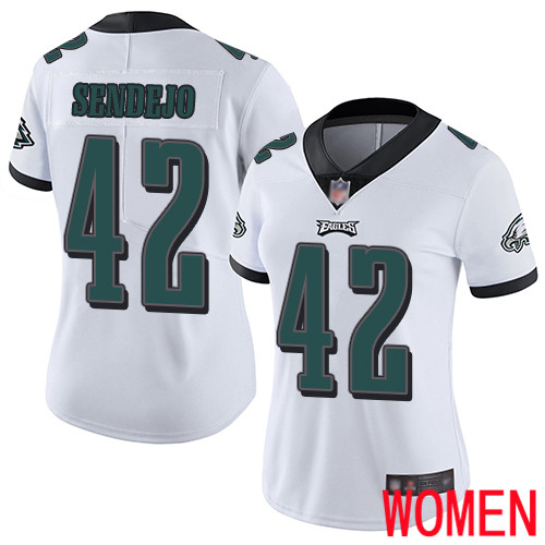 Women Philadelphia Eagles #42 Andrew Sendejo White Vapor Untouchable NFL Jersey Limited Player Football